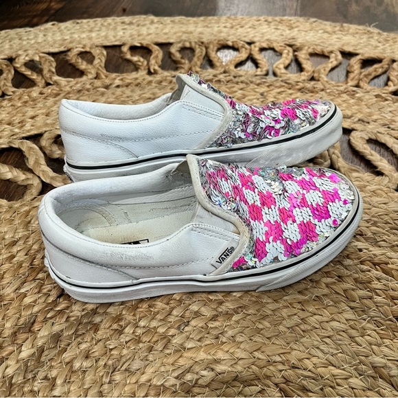 Vans Classic Slip with Flipping Sequin silver to Pink/white checkerboard style 2 - Picture 1 of 7